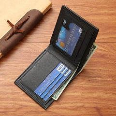 Men's Short Wallet with Large Capacity Card ID Storage