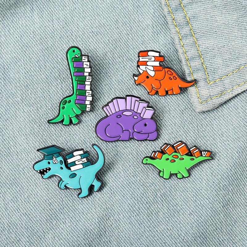 Dino Enamel Lapel Pin Backpack Clothing Hat Brooch Jewelry
