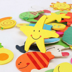 12pcs Animal Wooden Fridge Magnet Sticker Kids Toy