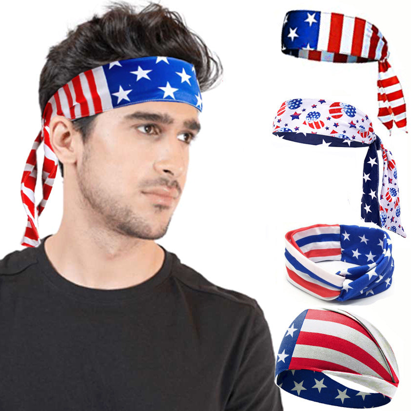 Independence Headband Sports Elastic Headband Sweat Absorption Hair Accessories