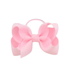 Solid Bow Hair Tie Hair Ring Elastic Hair Rope Ponytail Holder for Kids Girls