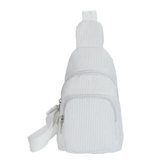 Solid Corduroy Chest Bag Casual Crossbody Bag Small Sling Bag