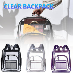 Clear Backpack Heavy Duty Water Resistant Transparent Large Capacity Bookbag