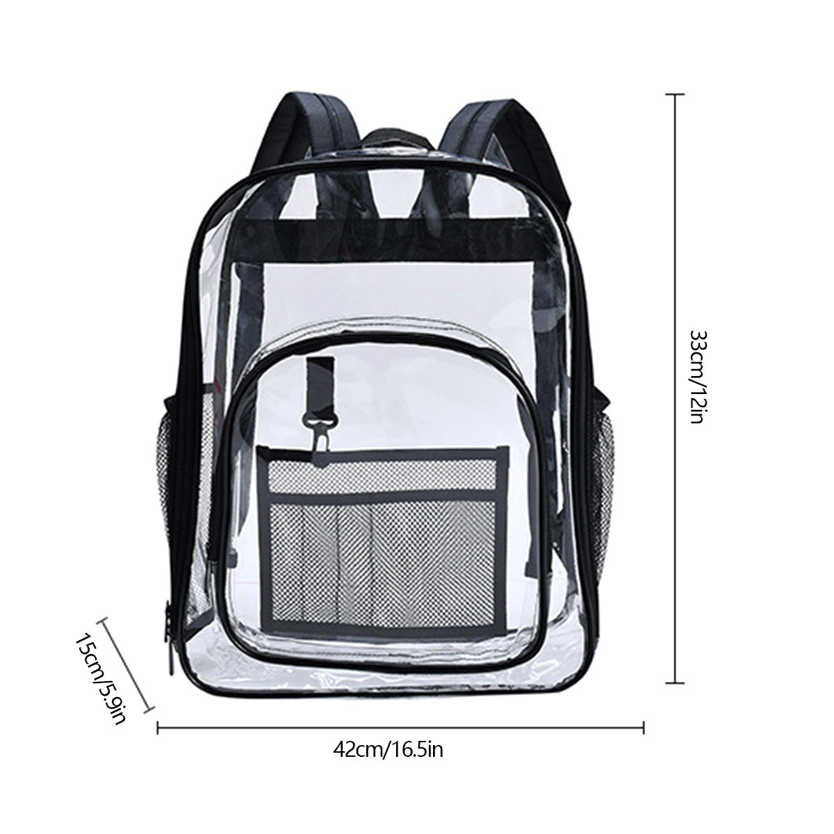 Clear Backpack Heavy Duty Water Resistant Transparent Large Capacity Bookbag