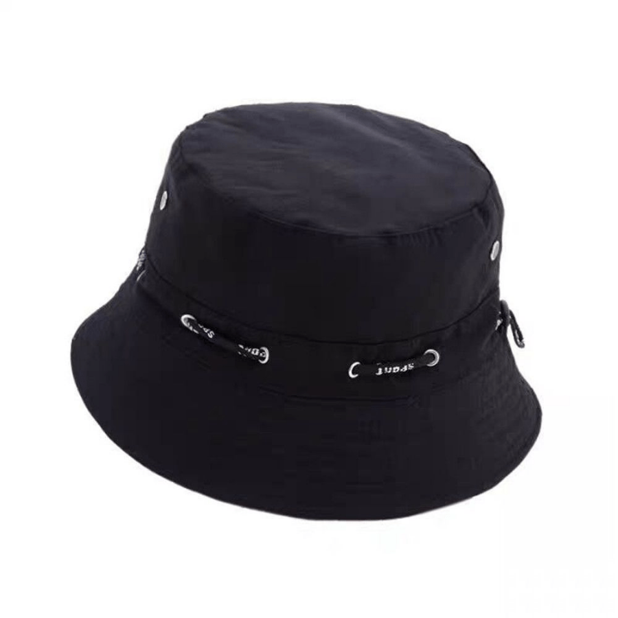 Hip Hop Drawstring Bucket Hat Solid Unisex Couple Basin Hat Casual