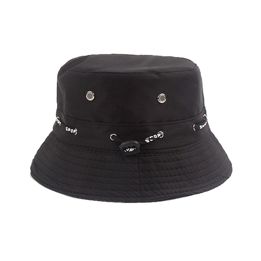 Hip Hop Drawstring Bucket Hat Solid Unisex Couple Basin Hat Casual