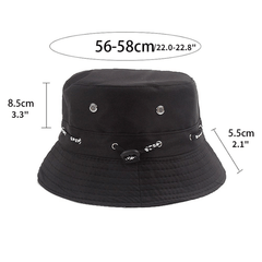 Hip Hop Drawstring Bucket Hat Solid Unisex Couple Basin Hat Casual
