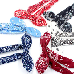 Bohemian Soft Solid Print Headbands Vintage Cross Knot Elastic Hairbands