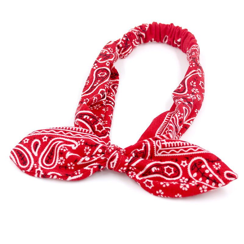 Bohemian Soft Solid Print Headbands Vintage Cross Knot Elastic Hairbands