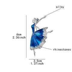 Ballerina Base Brooch Rhinestone Jeweled Corsage Brooch Accessories