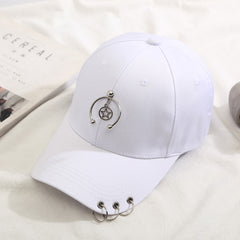 Hip Hop Ring Decor Baseball Cap Cotton Adjustable Sun Hat