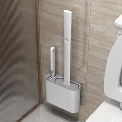Silicone Toilet Brush Holder Wall Hanging Soft Bristles Floor Cleaning Tool