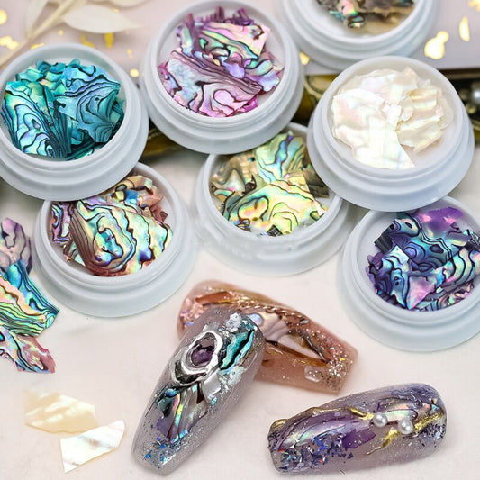 3D Mermaid Flakes Nail Art Decoration - Colorful Shell Slices Glitter Sequins