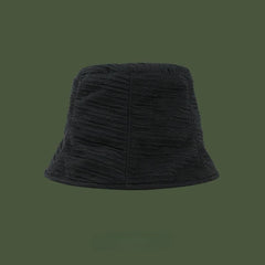 Ruched Chiffon Bucket Hat Solid Casual Sunscreen Basin Hat Fisherman Cap