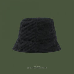 Ruched Chiffon Bucket Hat Solid Casual Sunscreen Basin Hat Fisherman Cap