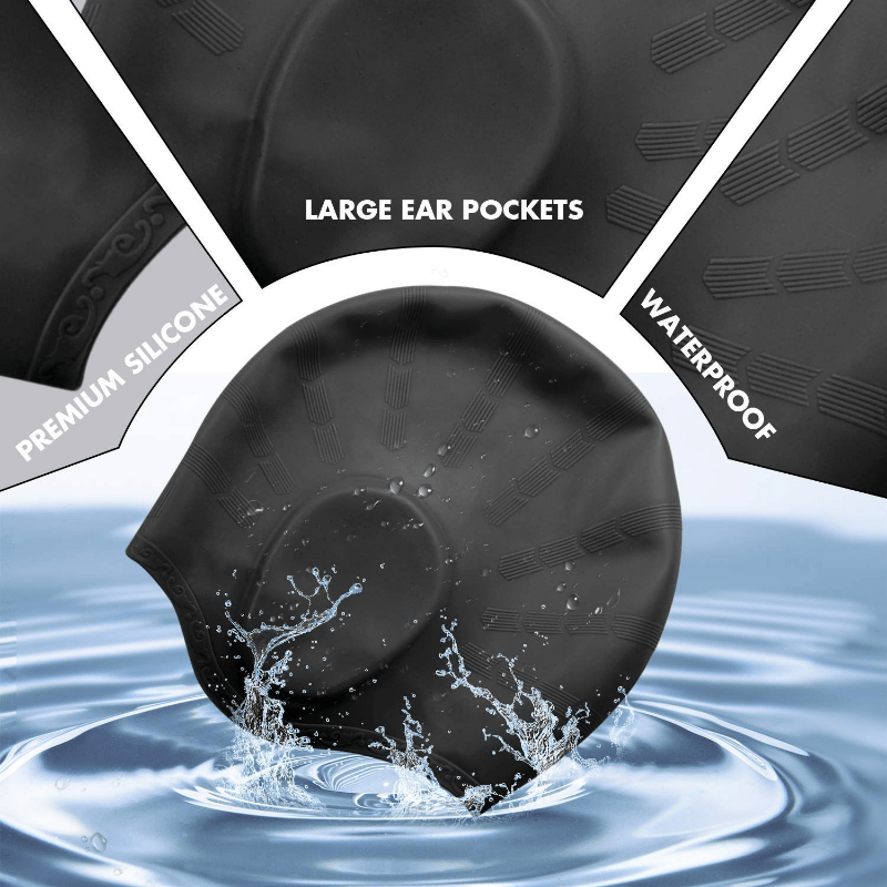 Waterproof Swimming Cap for Men and Women High Elasticity Ears Protection