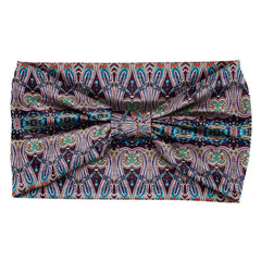 Boho Geometric Pattern Headband Turban Elastic Knotted Hair Band for Women