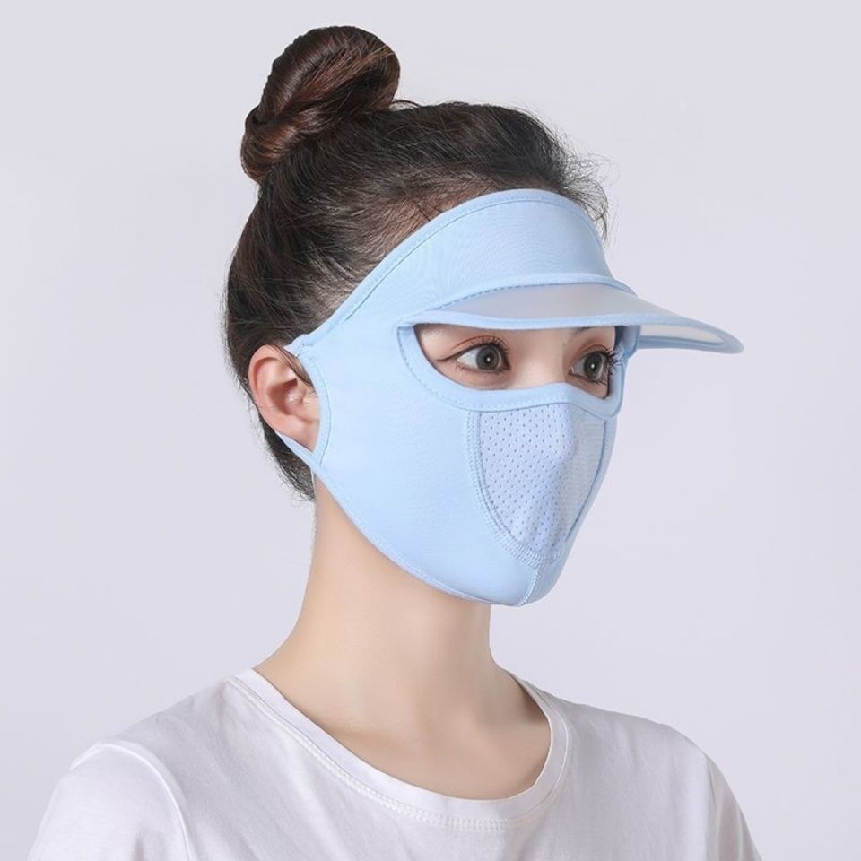 Sunproof Mask With Brim Ice Silk Face Covering UV Protection