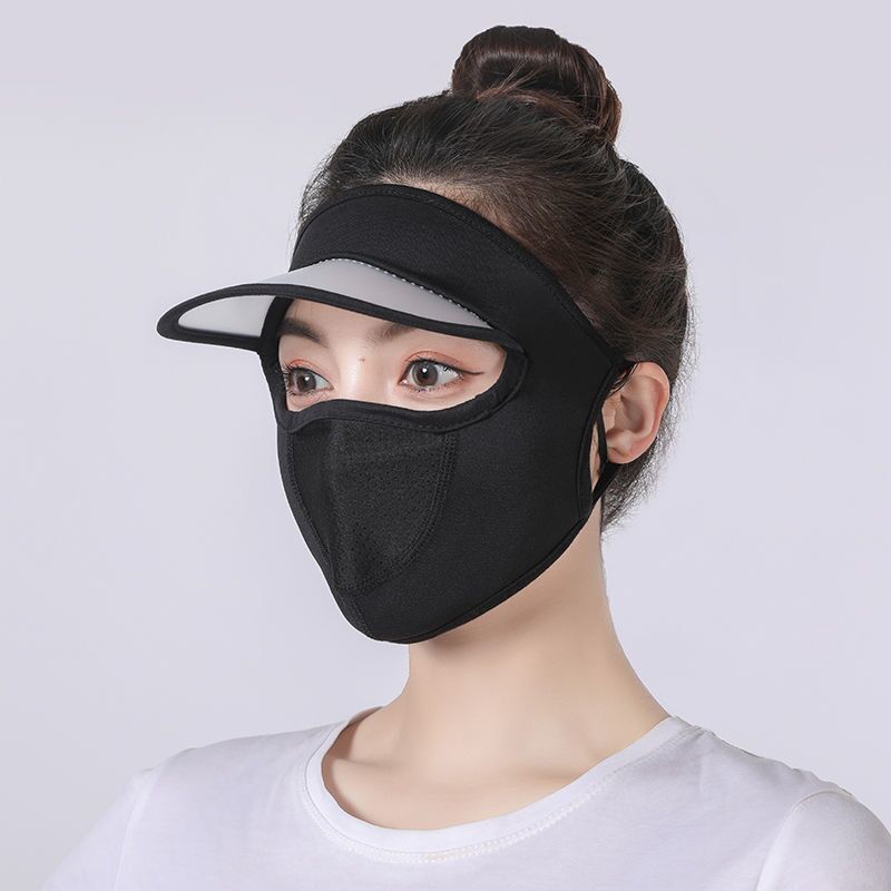Sunproof Mask With Brim Ice Silk Face Covering UV Protection