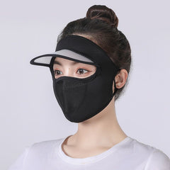 Sunproof Mask With Brim Ice Silk Face Covering UV Protection