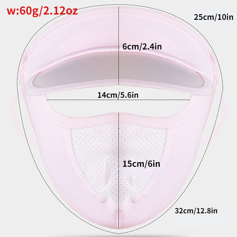 Sunproof Mask With Brim Ice Silk Face Covering UV Protection