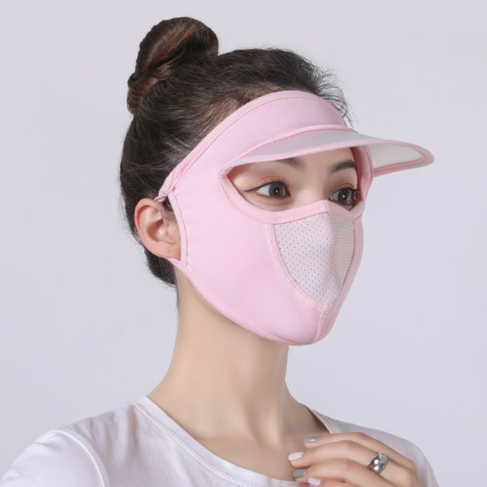 Sunproof Mask With Brim Ice Silk Face Covering UV Protection