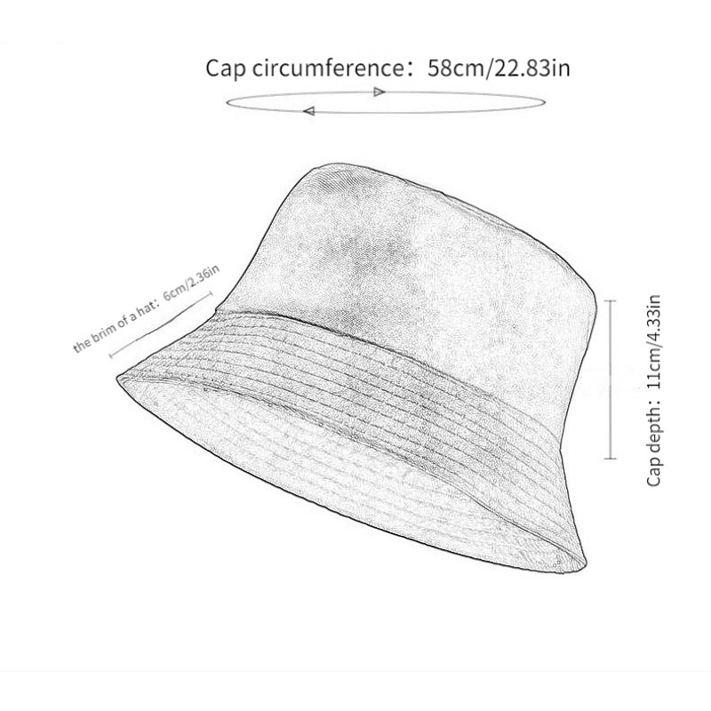 Embroider Bucket Hat Solid Sunscreen Fisherman Cap Unisex Couple Basin Hats