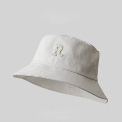 Embroider Bucket Hat Solid Sunscreen Fisherman Cap Unisex Couple Basin Hats