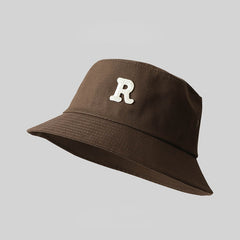 Embroider Bucket Hat Solid Sunscreen Fisherman Cap Unisex Couple Basin Hats