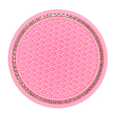 2pcs Sparkly Car Cup Coasters 6 2 75inch Anti Slip & Crystal Rhinestone