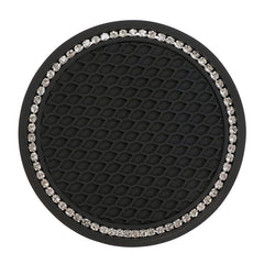 2pcs Sparkly Car Cup Coasters 6 2 75inch Anti Slip & Crystal Rhinestone
