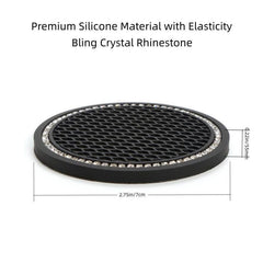 2pcs Sparkly Car Cup Coasters 6 2 75inch Anti Slip & Crystal Rhinestone