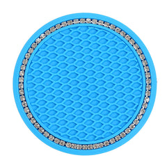 2pcs Sparkly Car Cup Coasters 6 2 75inch Anti Slip & Crystal Rhinestone