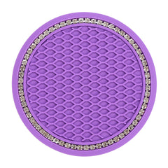 2pcs Sparkly Car Cup Coasters 6 2 75inch Anti Slip & Crystal Rhinestone