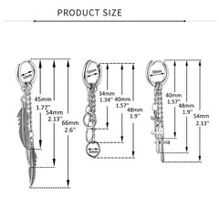 1pc Stainless Steel Feather Cross Pendant & Tassel Small Hoop Earring