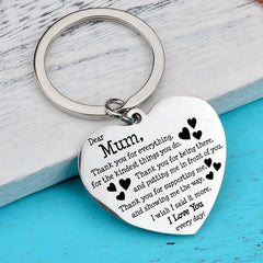 MUM Thank You Keychain Metal Key Ring Purse Bag Charm Gift For Mom