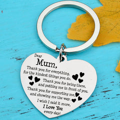 MUM Thank You Keychain Metal Key Ring Purse Bag Charm Gift For Mom