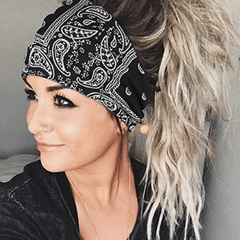 4pcs Boho Headbands Stretch Print Bandana Headbands Cross Knotted Head Wrap