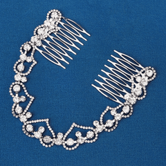 Rhinestone Headband With Comb Soft Chain Back Head Hair Tassel