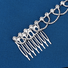 Rhinestone Headband With Comb Soft Chain Back Head Hair Tassel