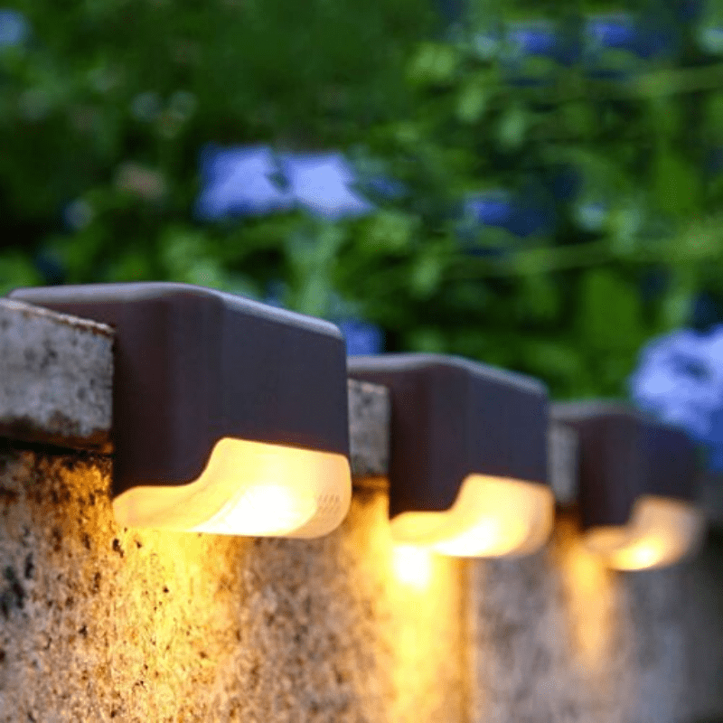 4pcs Solar Deck Lights Waterproof LED Landscape Light