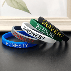 1pc Positive Words Silicone Wristbands With Text Message Solid Rubber Bracelets
