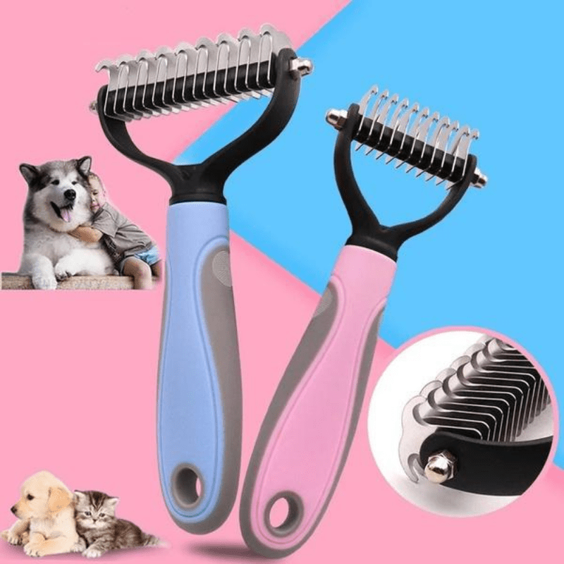 Double Sided Pet Fur Knot Cutter & Hair Remover Brusher for Dogs & Cats