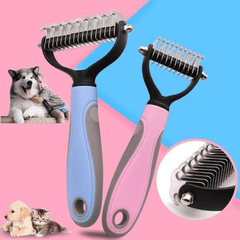 Double Sided Pet Fur Knot Cutter & Hair Remover Brusher for Dogs & Cats