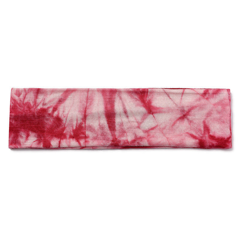 Tie Dye Elastic Headband Sweatband Hair Accessories For Yoga Sports
