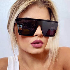 Square Sunglasses Large Flat Top UV400 Sun Shades Driving Travel