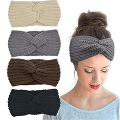 Ribbed Knit Head Wrap Hairband for Women
