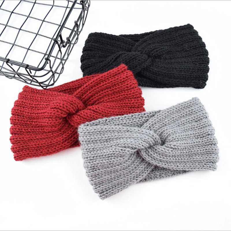 Ribbed Knit Head Wrap Hairband for Women