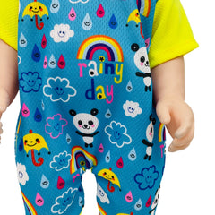 Panda Rainbow Pattern Jumpsuit with Hats for 18 Inch Dolls