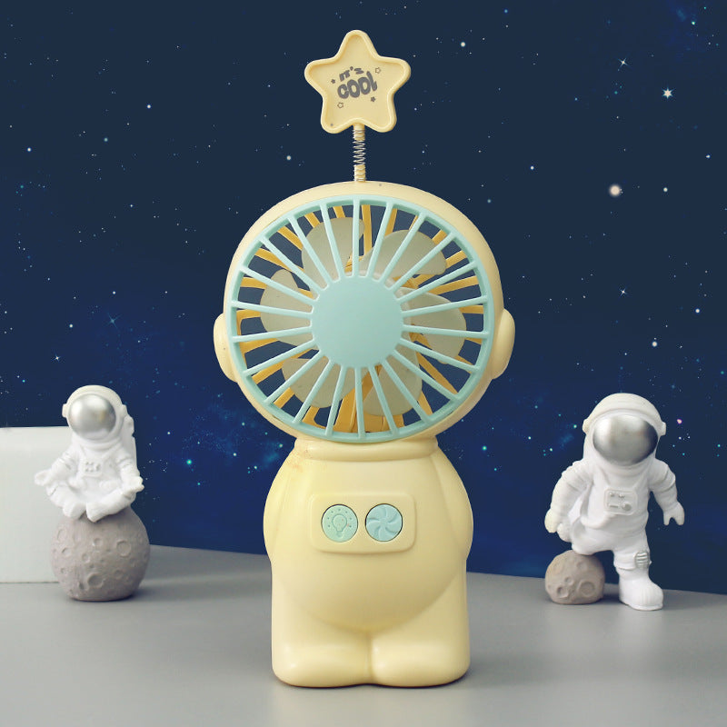 Spaceman Mini Handheld Fan With Light USB Rechargeable Desktop Fan